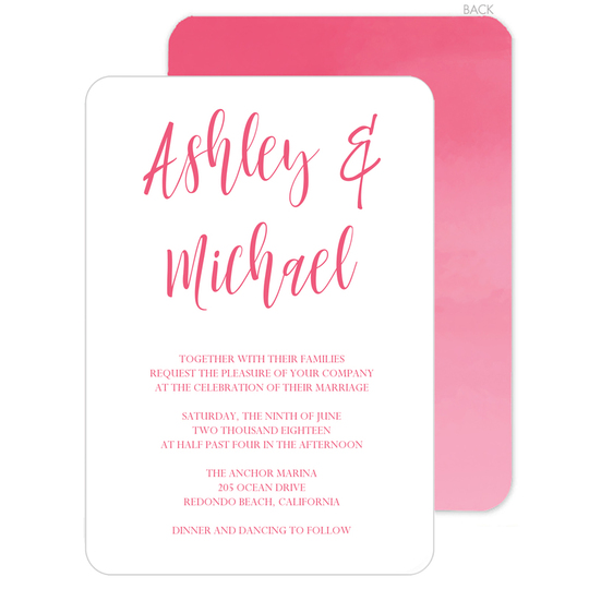 Pink Ombre Invitations